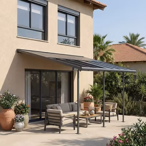 פרגולה אלומיניום SIERRA CABRIO אפורה 3x4.3